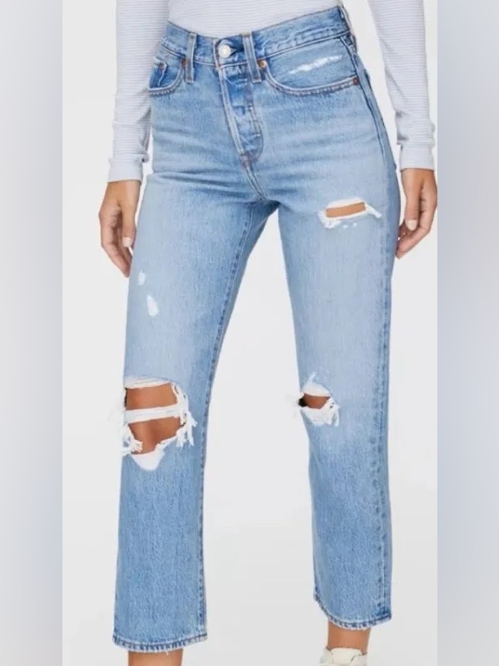 LEVIS • Wedgie Straight jeans distressed  - size 28 stretch